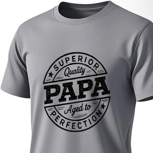 Men’s Blue Superior Quality Papa Aged to Perfection Crewneck T-shirt NWT